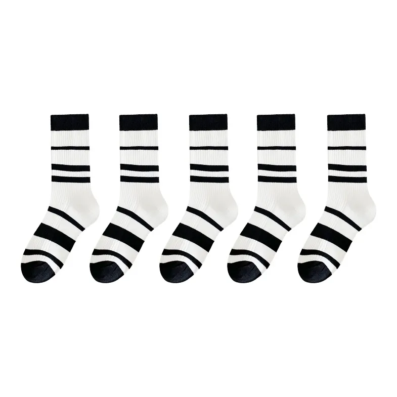 MIIOW Mid Calf Socks Women's 5 Pack-3