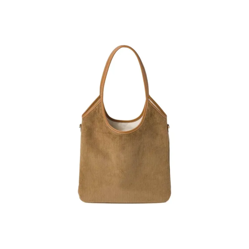 MIU MIU Corduroy Tote Bag Shopping Bag Shoulder Bag Handbag Women's Cinnamon Brown-2
