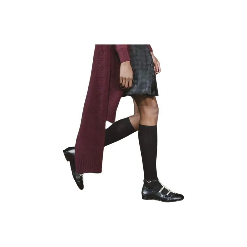 CHANEL Knee High Socks Women's Black-1