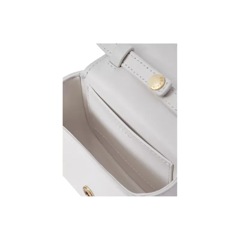 DEGAIA Cow Leather Crossbody Bag Shoulder Bag Small Size Women's Black And White/Raw White/Rose Red-7