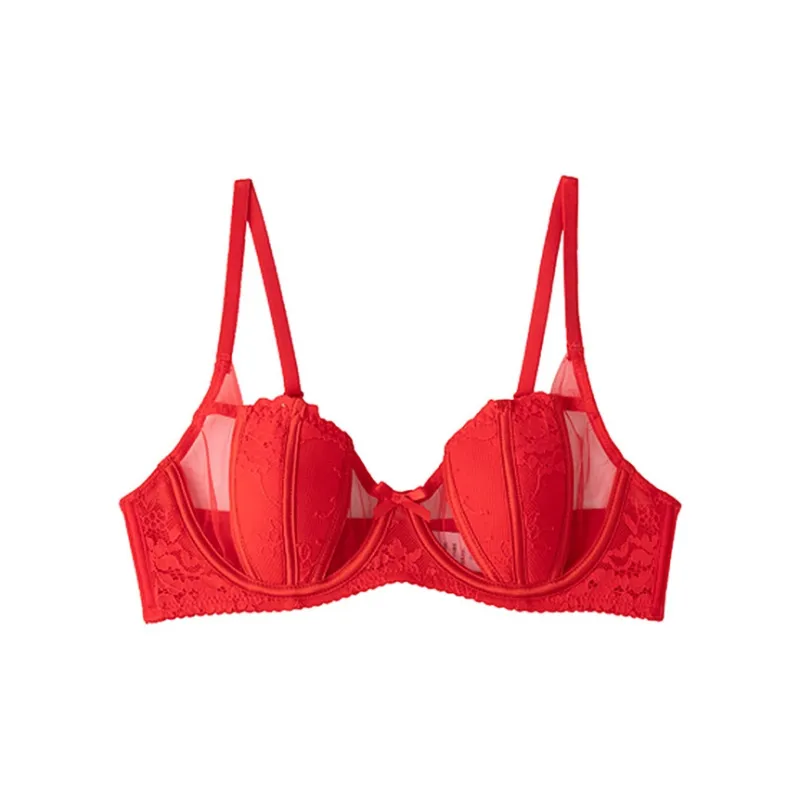 Flowers In Water Bra Women's Red-3