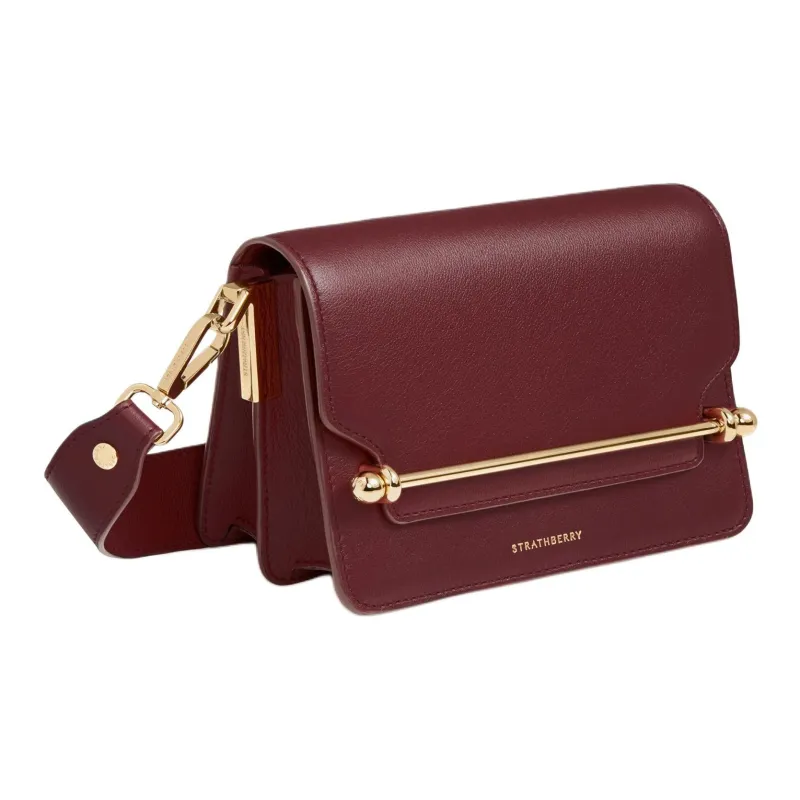 Strathberry Calfskin Shoulder Bag Crossbody Bag Mini Women's Deep Red-2