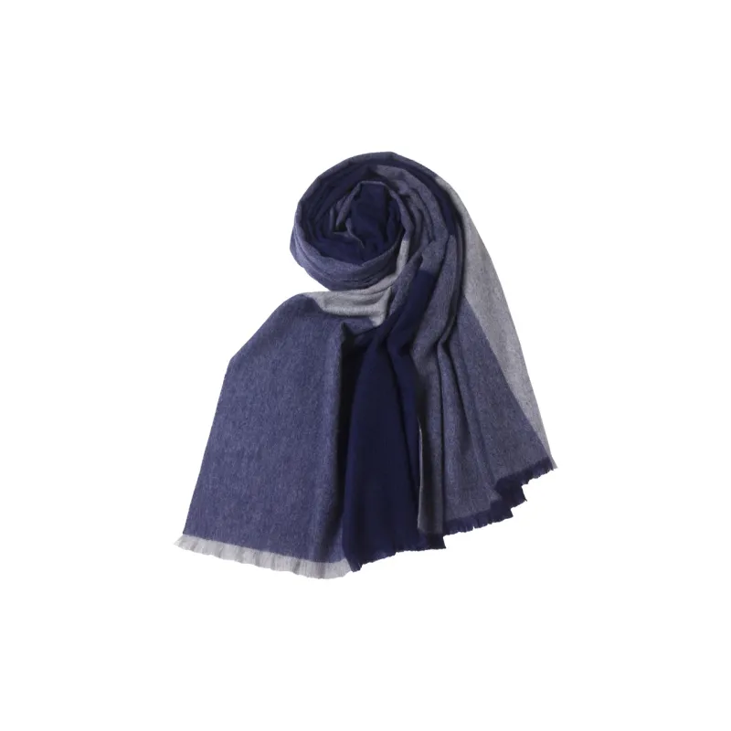 H YXIANG Cashmere Knit Scarves Women's Dark Beige/Dark Blue/Dark Green/Navy Blue-3
