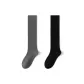 [Calf Socks 2 Pack]Black+Dark Gray