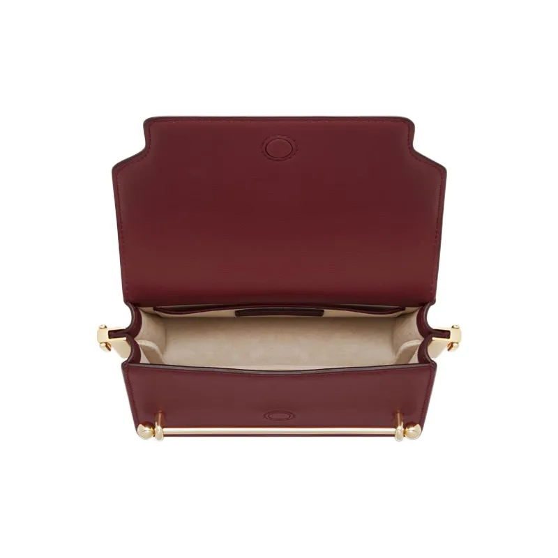 Strathberry Calfskin Shoulder Bag Crossbody Bag Mini Women's Deep Red-3