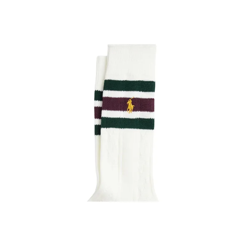 Polo Ralph Lauren SS24 Knee-High Socks Men's 1 Pack White Green-1
