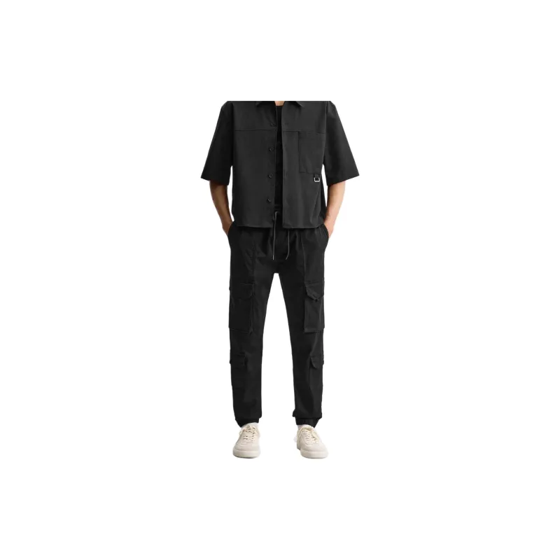 ZARA Cargo Pants Men Black-2