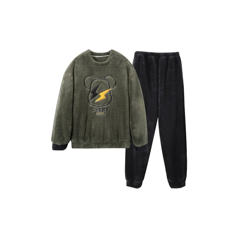 Ta Yan Winter Pajama Set Men's Green-0