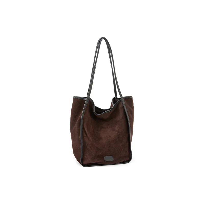 VENOF Cow Leather Tote Bag Shopping Bag Shoulder Bags Medium Size Women's Coffee/Rebrown/Royal Red-1