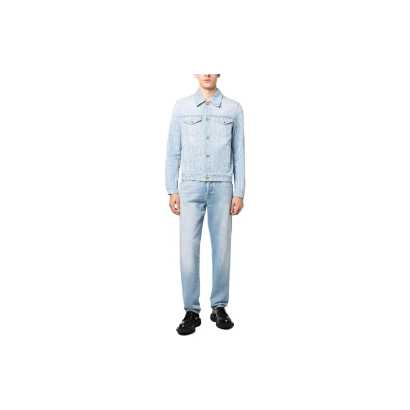 VERSACE Long Sleeved Buttoned Denim Jacket-2