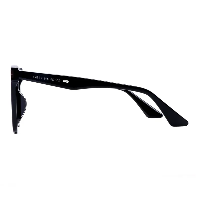 SUPER SUNG Plate Frame Irregular Shape Sunglasses Unisex Black-2