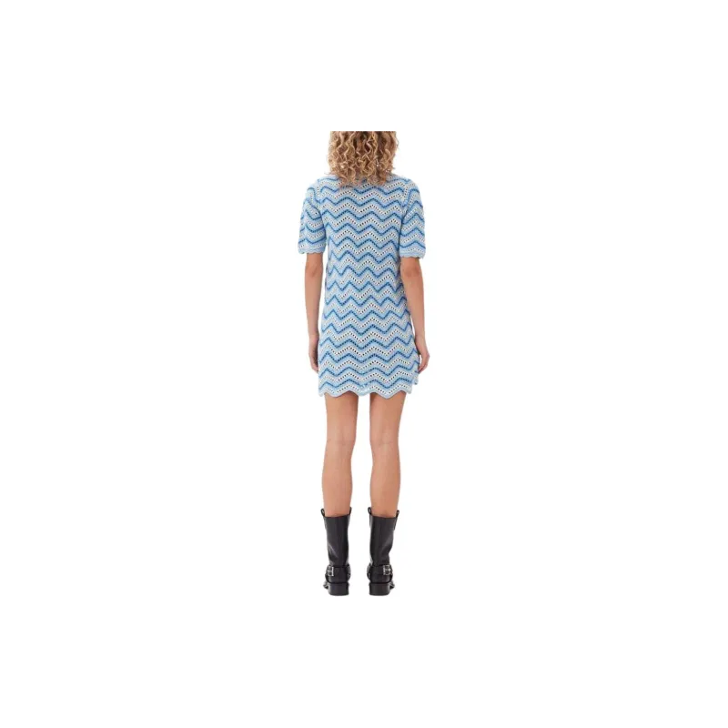 GANNI SS24 Short Sleeved Dress Women's Heather Color-2