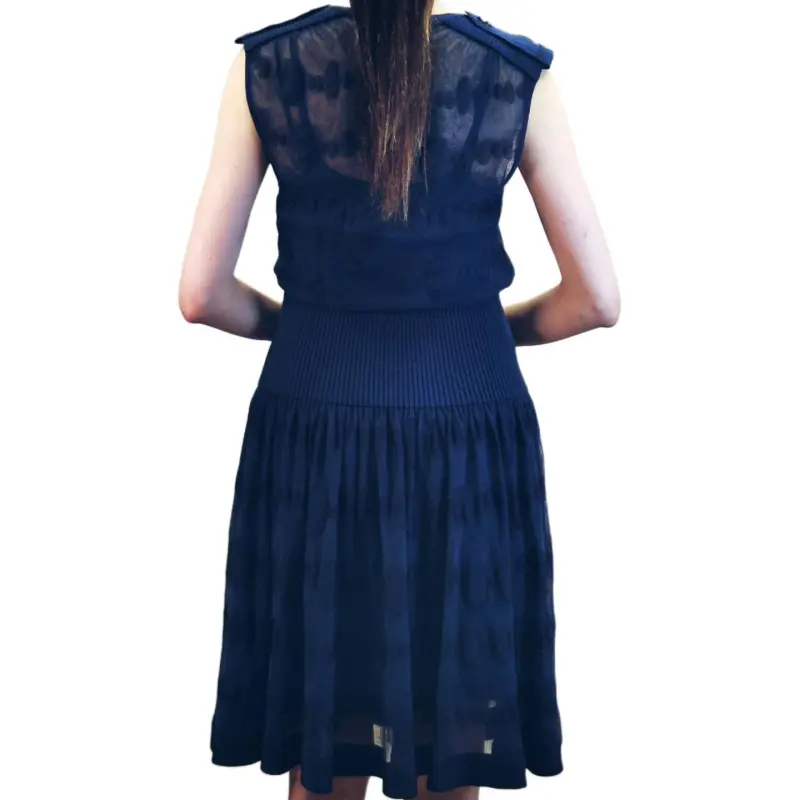 CHANEL Sleeveless Dress Women's Marine Blue-1