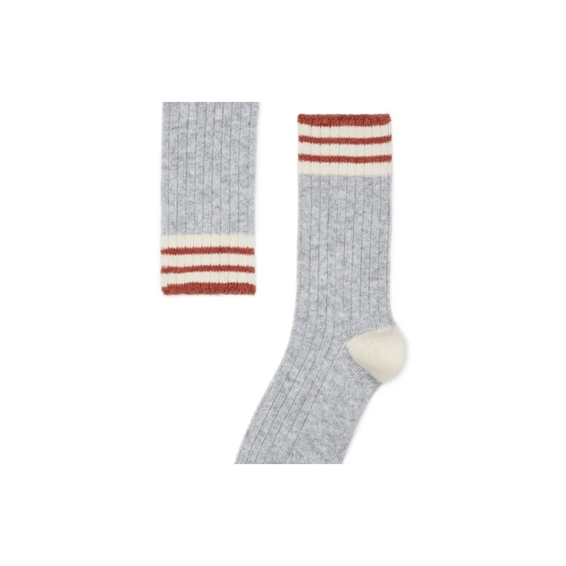Brunello Cucinelli SS24 Mid Calf Socks Men's 1 Pack Light Gray-1