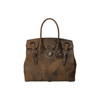 Ralph Lauren Flocked Denim Shoulder Bag Crossbody Bag Handbag Women's Cardamom Flesh