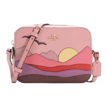 COACH Camera Leather Camera Bag Shoulder Bag Crossbody Bag Mini Women's Pink Multicolor