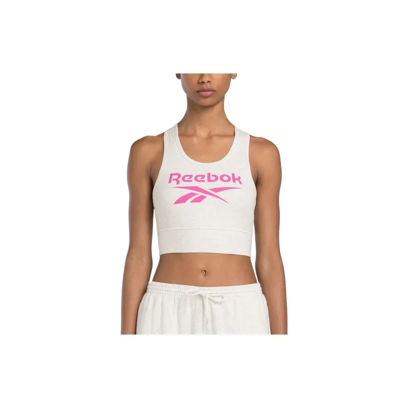 Reebok Identity Big Logo Bralette Bra Women's Gray White-1