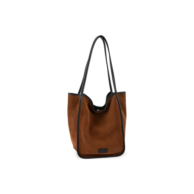 VENOF Cow Leather Tote Bag Shopping Bag Shoulder Bags Medium Size Women's Coffee/Rebrown/Royal Red-8