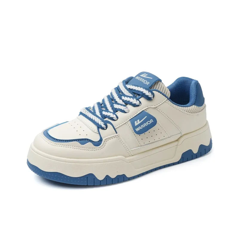 Warrior Warrior Lightweight Low Top Skateboard Shoes Women's Beige Blue 1.0-1