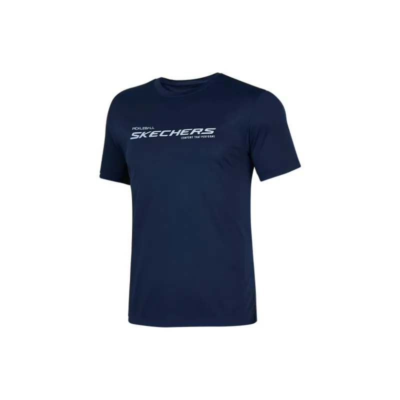 Skechers Basic Sports Series Short-Sleeved Men's Academy Navy-2