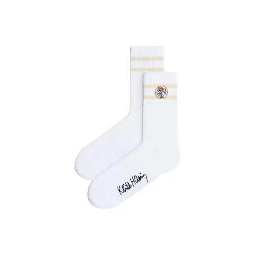 H&M Mid-Calf Socks Men's 1 Pack White Beatles
