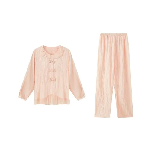 Sleep Ins Preppy Style Refreshing Mori Style Students Dormitory Home Outerwear-Ready Pajama Set Women's Pink