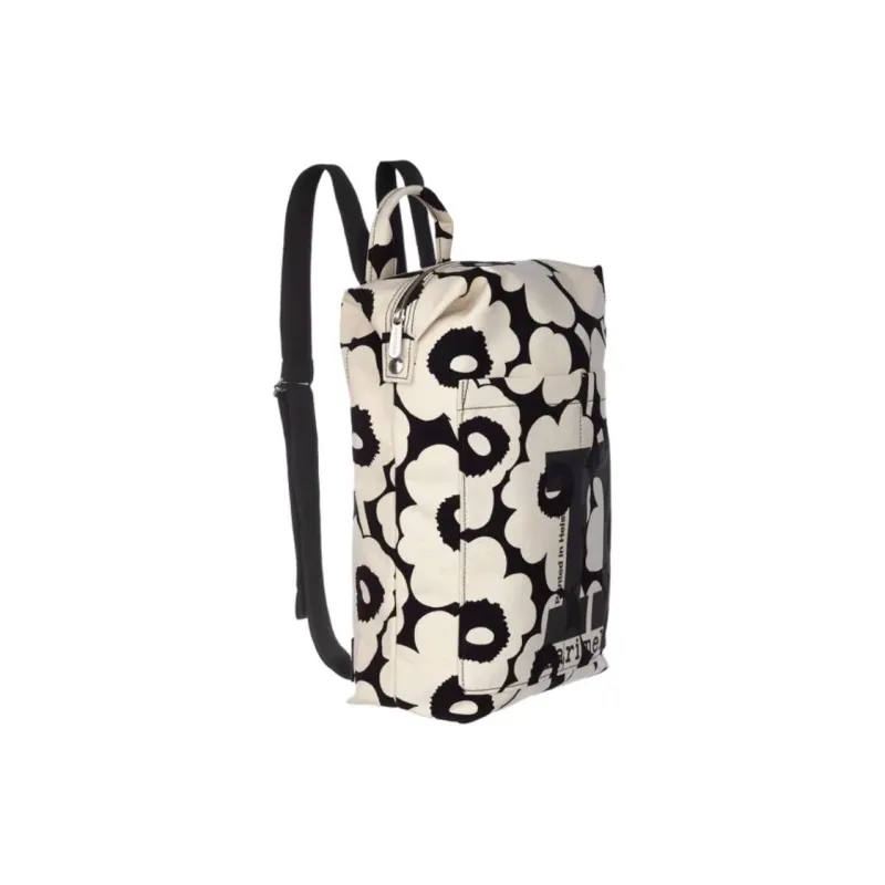 Marimekko Cotton Backpack Women's Black & White-1