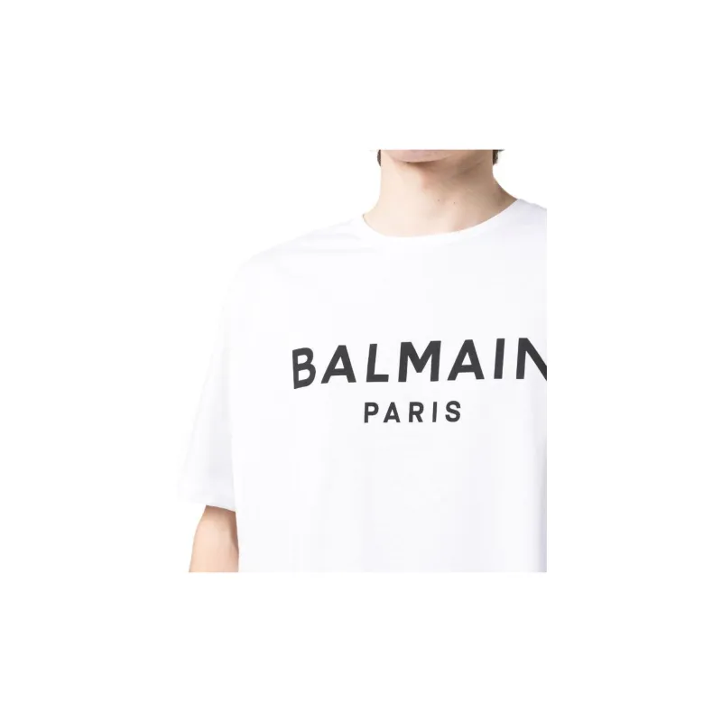 BALMAIN Logo Printed Crewneck T Shirt-6