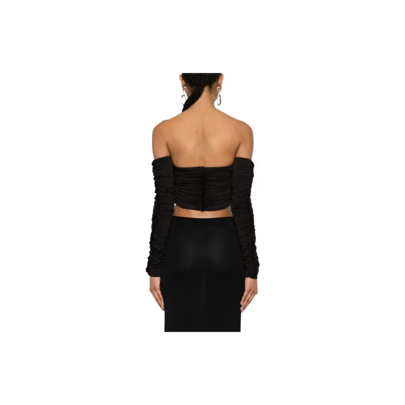 Rotate Slinky Off Shoulder Cropped Top-4