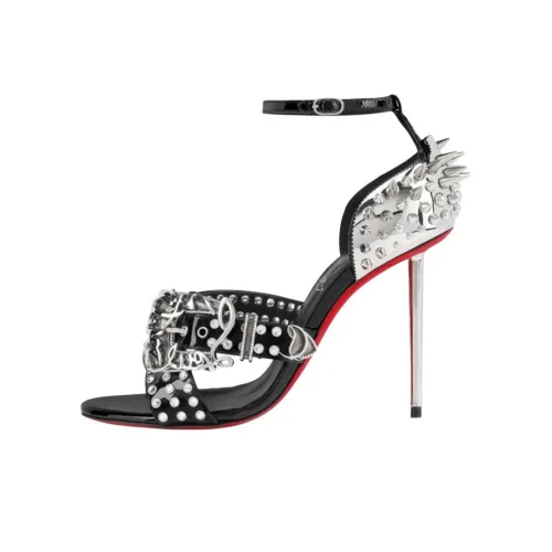 CL LUBOTING Wosandal Pic One Strap Sandals 10cm Women's Black