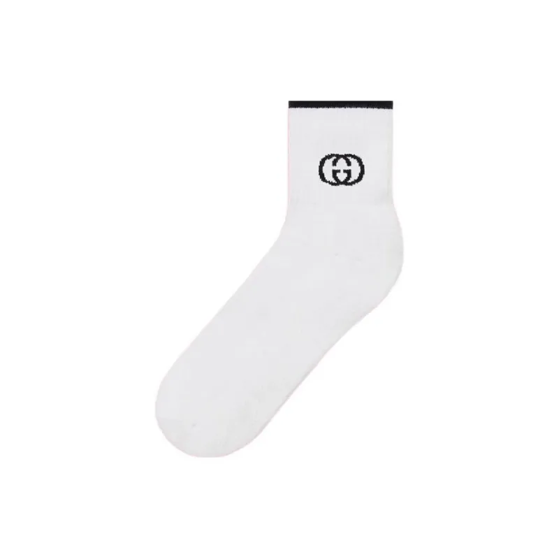 GUCCI x Adidas Originals GUCCI X ADIDAS Collaboration SS22 Mid Calf Socks Unisex White-4