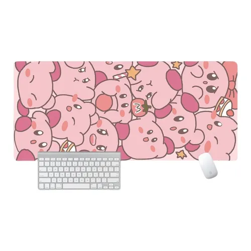 SHIBADU Rubber Kirby Cute Cartoon Extra Large Women's Esports Gaming Laptop Keyboard Desk Mat Mouse Pads