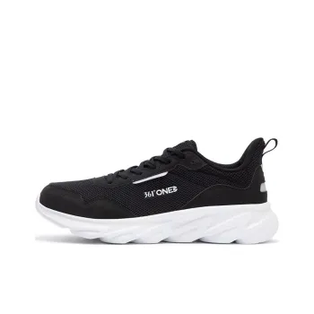 361° Anti Slip Wear Resistant Low Top Running Shoes Men's Black White