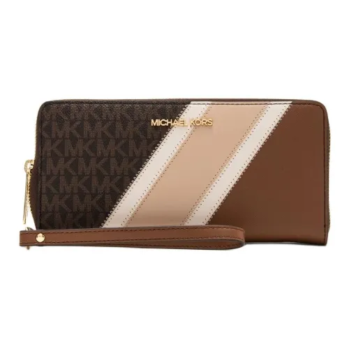 MICHAEL KORS Jet Set Travel Coated Canvas Wallet Large Size Women's Brown