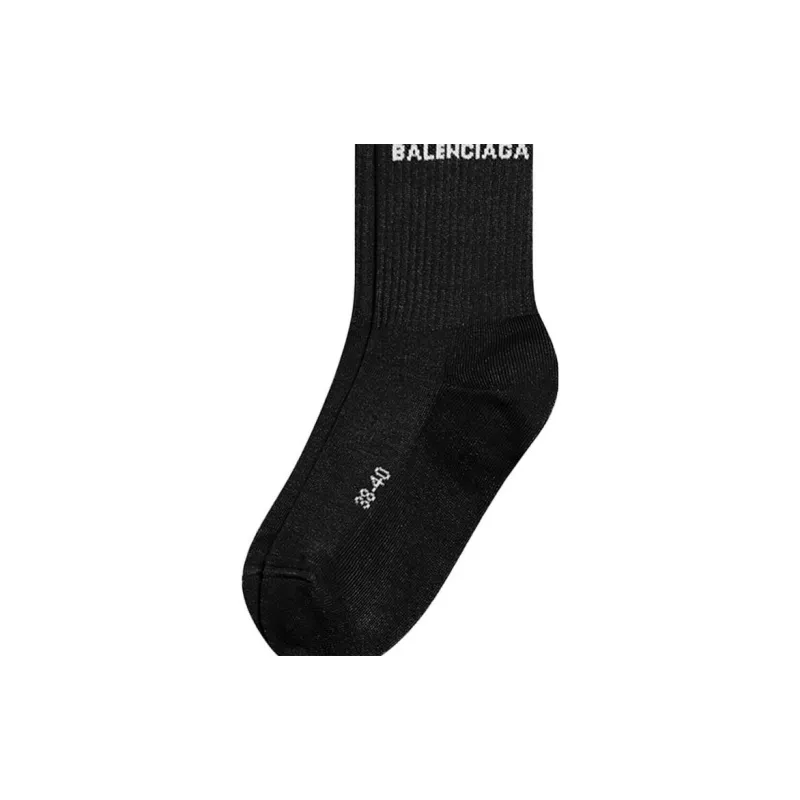 Balenciaga Bb Logo Tennis Socks Black/White-4