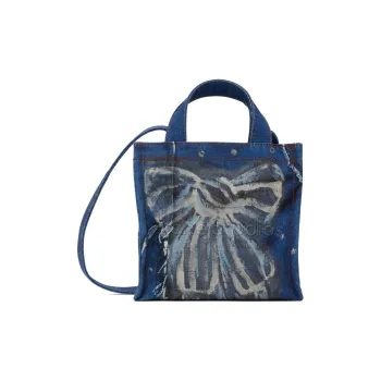 Acne Studios Cotton Tote Bag Shopping Bag Shoulder Bag Crossbody Bag Handbag Mini Women's Blue