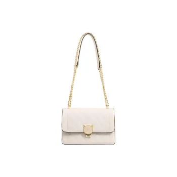 Kevin Cohen Cow Leather With Synthetic Leather Shoulder Bag Regular Women's Ecru
