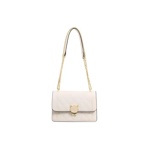 Kevin Cohen Cow Leather With Synthetic Leather Shoulder Bag Regular Women's Ecru