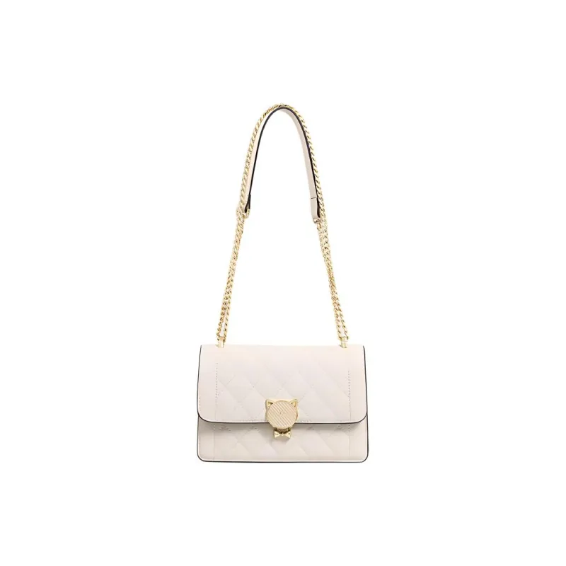 Kevin Cohen Cow Leather With Synthetic Leather Shoulder Bag Regular Women's Ecru-0