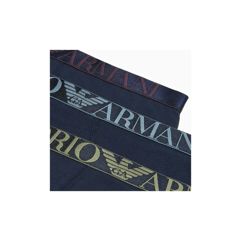 EMPORIO ARMANI Three pack Of Asv Shiny Logoband Organic cotton Boxer Briefs-1