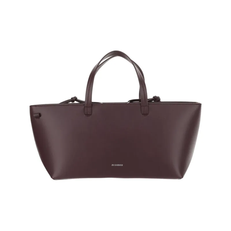 JIL SANDER Cow Leather Tote Bag Shopping Bag Handbag Women's Plum Colored-0