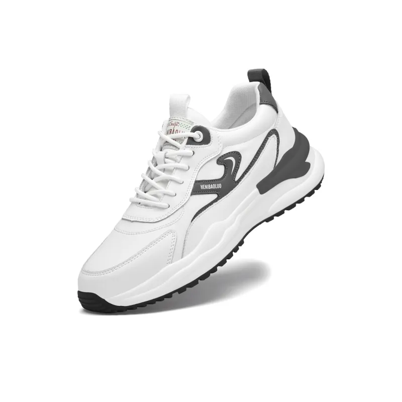 HENIBAOLUO Men's Casual Shoes Men Low Top White-5