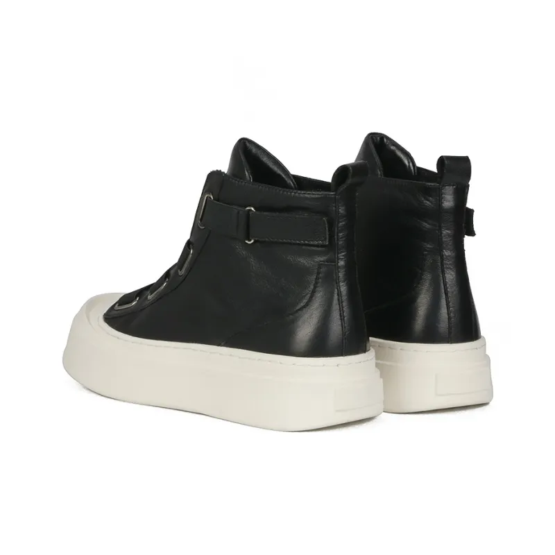 Thai Points High Top Skateboard Shoes Men's Black-4
