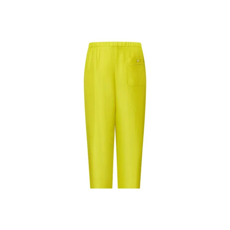 LOUIS VUITTON Chartreuse Silk Pajama Pants-6