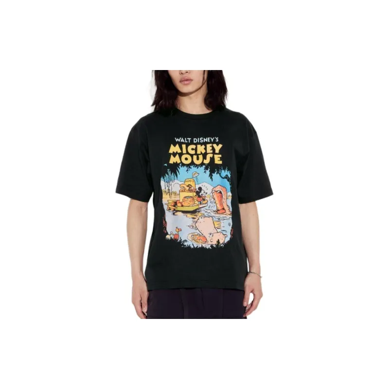 Disney X UNIQLO Disney Co brand T Shirts Unisex Black-2