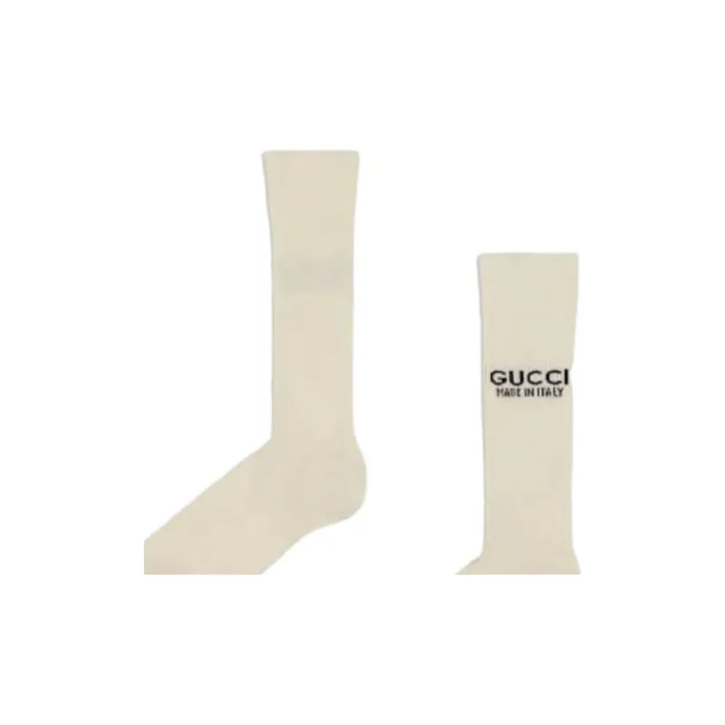 GUCCI FW23 Knee High Socks Men's 1 Pack Beige-5