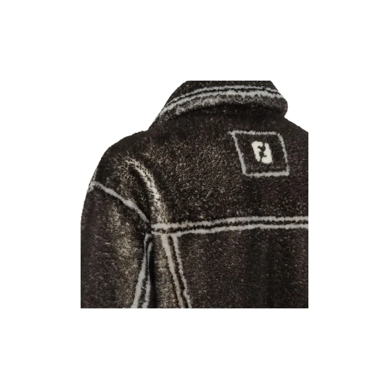 FENDI Leather Jacket Men's Black-2