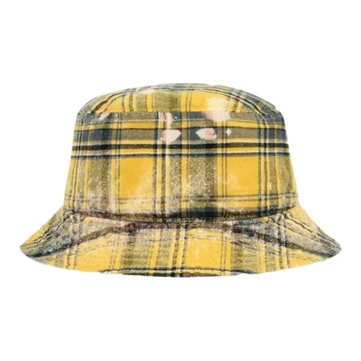 WE11DONE Cotton, Polyester, Viscose Bucket Hats Unisex Yellow/Red-1