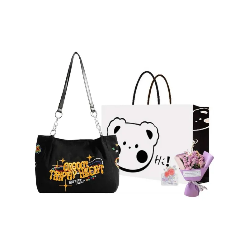 NX DOUGHNUT Fabric Shoulder Bag Regular Women's Ecru/Black/Blue-17