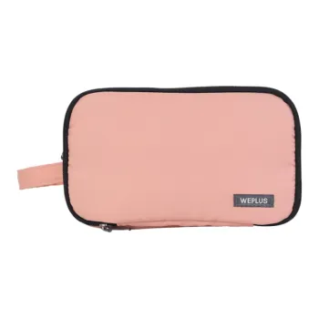 WEPLUS Two Tone Cation Fabric Toiletry Bag Women's Pink